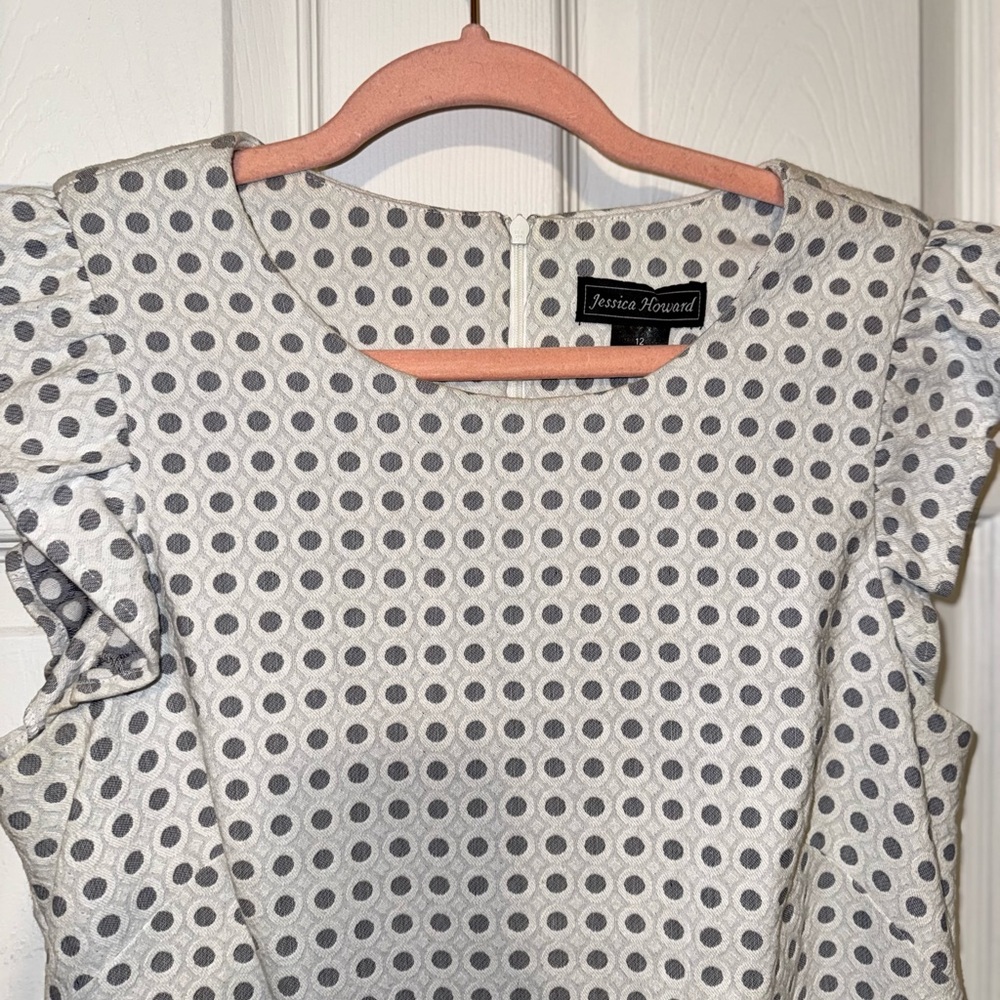 Jessica Howard Cream and Black Patterned Mini Dress - Picture 2 of 6